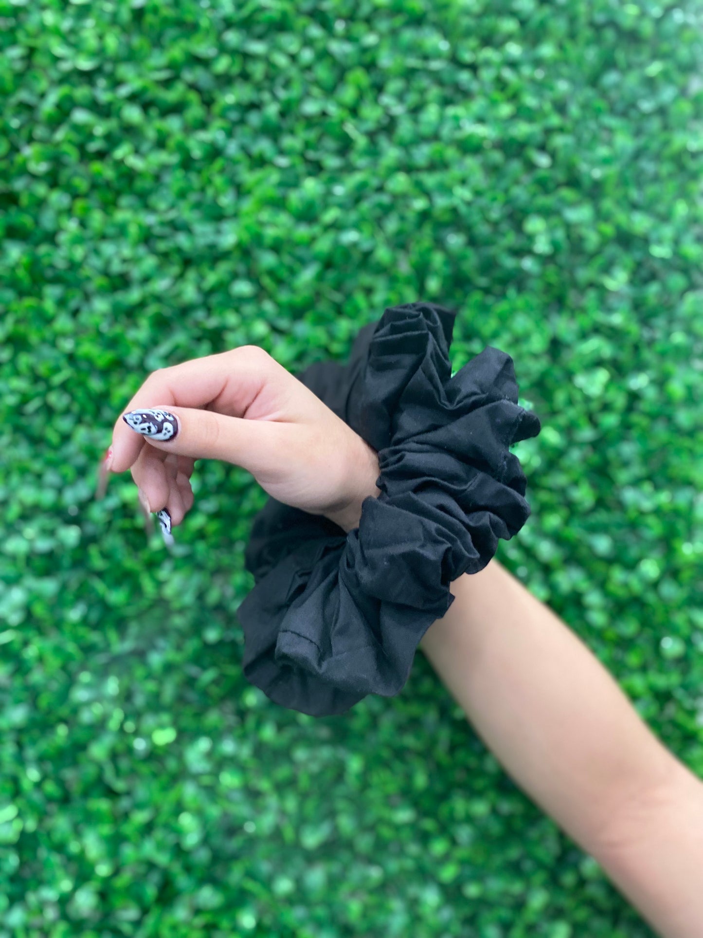 Midnight Luxe Oversized Scrunchie (Black)